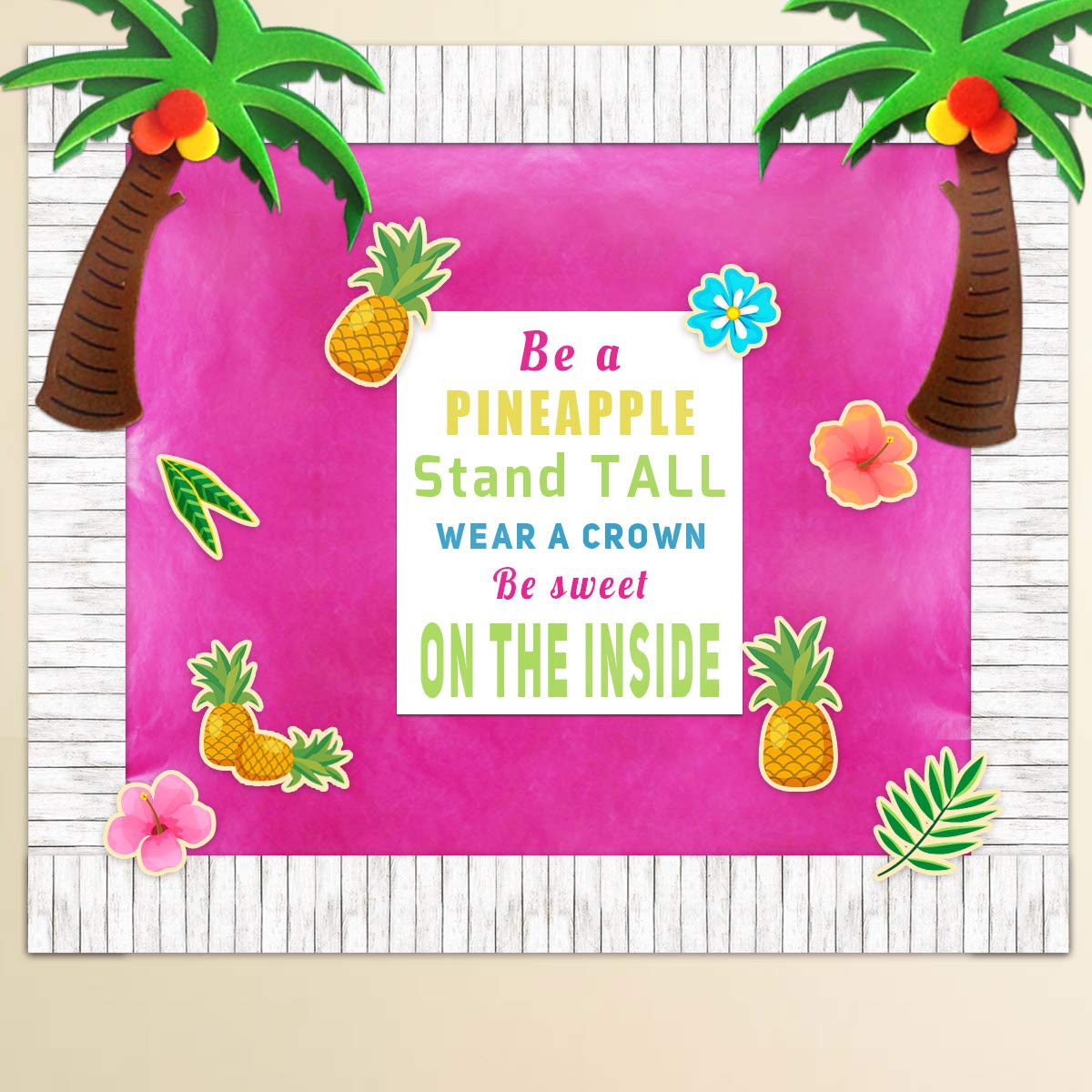 Ceiba Tree White Wood Bulletin Board Border Straight Border Trim for Classroom Decoration - Image 5