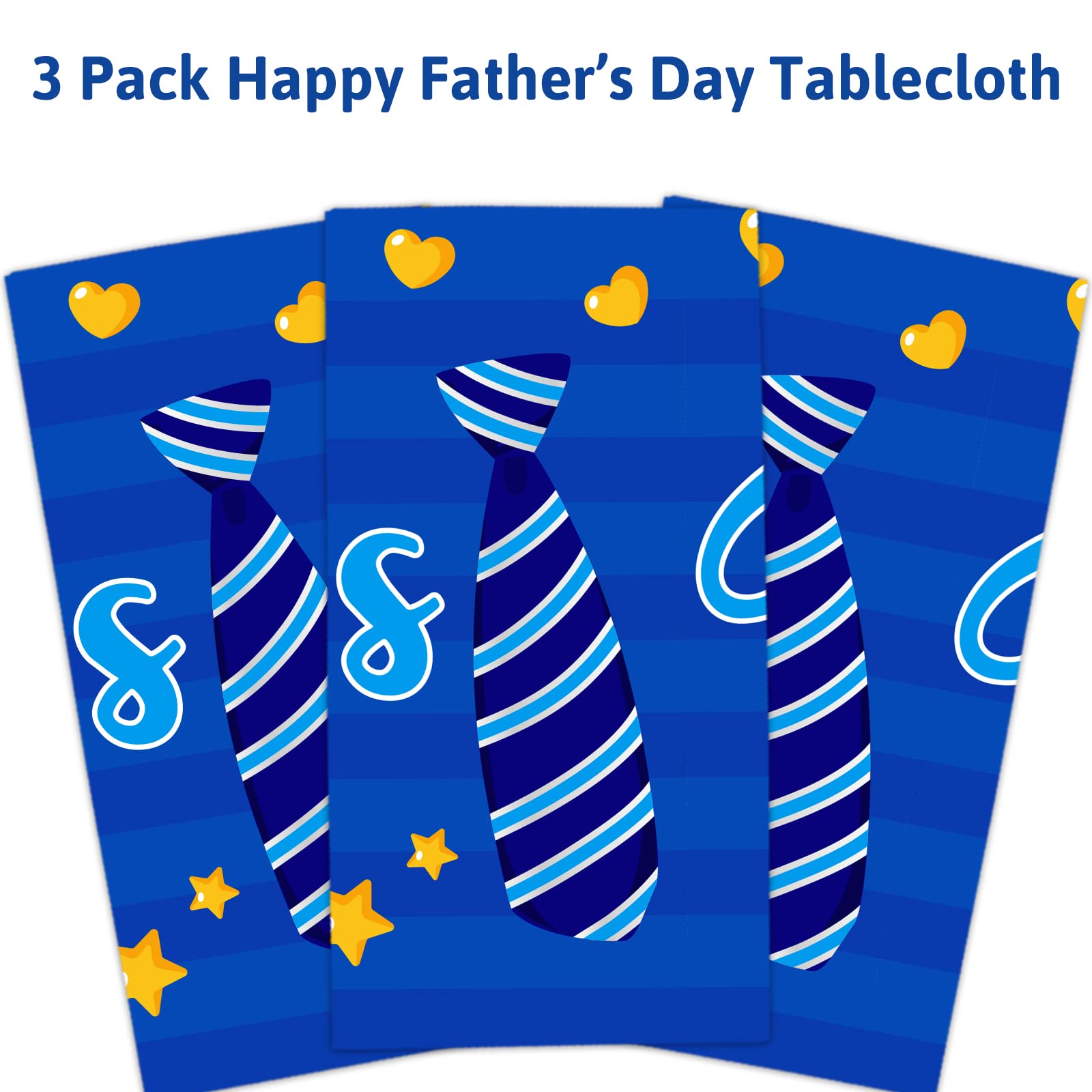 Fathers Day Tablecloth 3 Pack Plastic Happy Father’s Day Decorations Table Cloth for Dad Men Home Family Party Dinner Decoration Supplies - Image 4