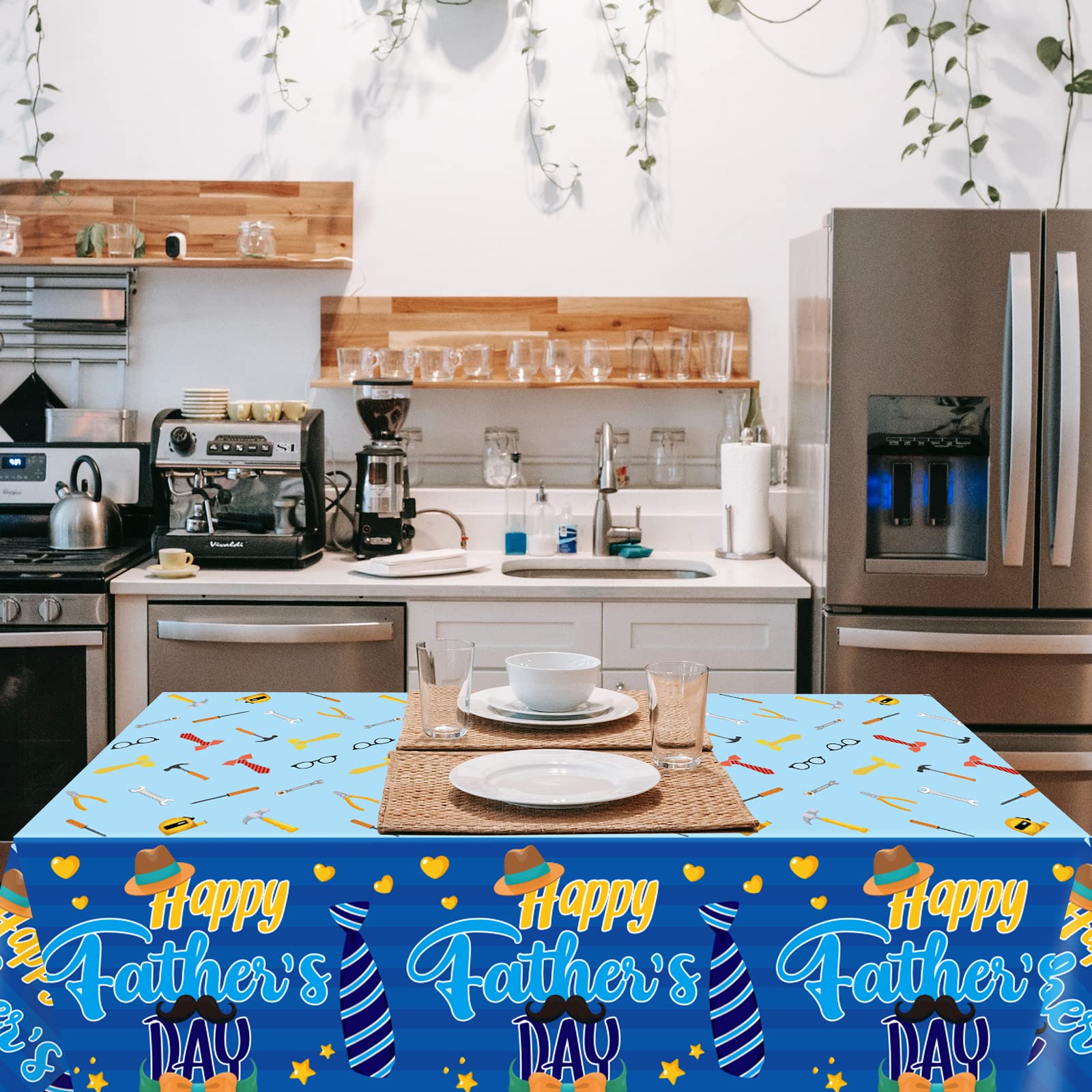 Fathers Day Tablecloth 3 Pack Plastic Happy Father’s Day Decorations Table Cloth for Dad Men Home Family Party Dinner Decoration Supplies - Image 6