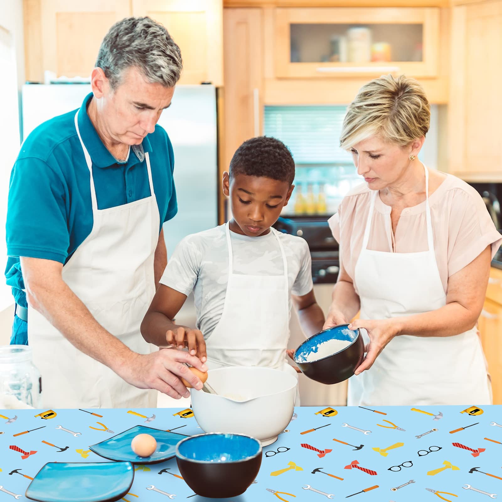 Fathers Day Tablecloth 3 Pack Plastic Happy Father’s Day Decorations Table Cloth for Dad Men Home Family Party Dinner Decoration Supplies - Image 8