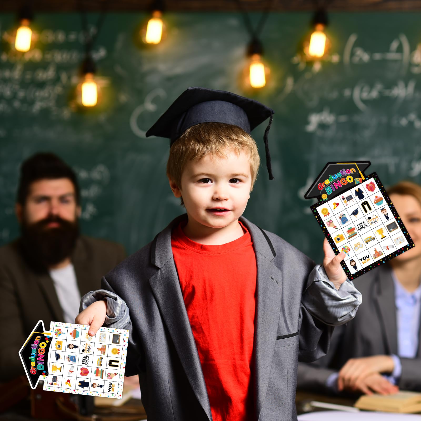 Graduation Bingo Games Cards Congrats Grad Game for 24 Players Class of 2026 Family Bingo for Boys Girls Kids Adults Classroom Activities Kindergarten Preschool High School College Party Supplies - Image 7