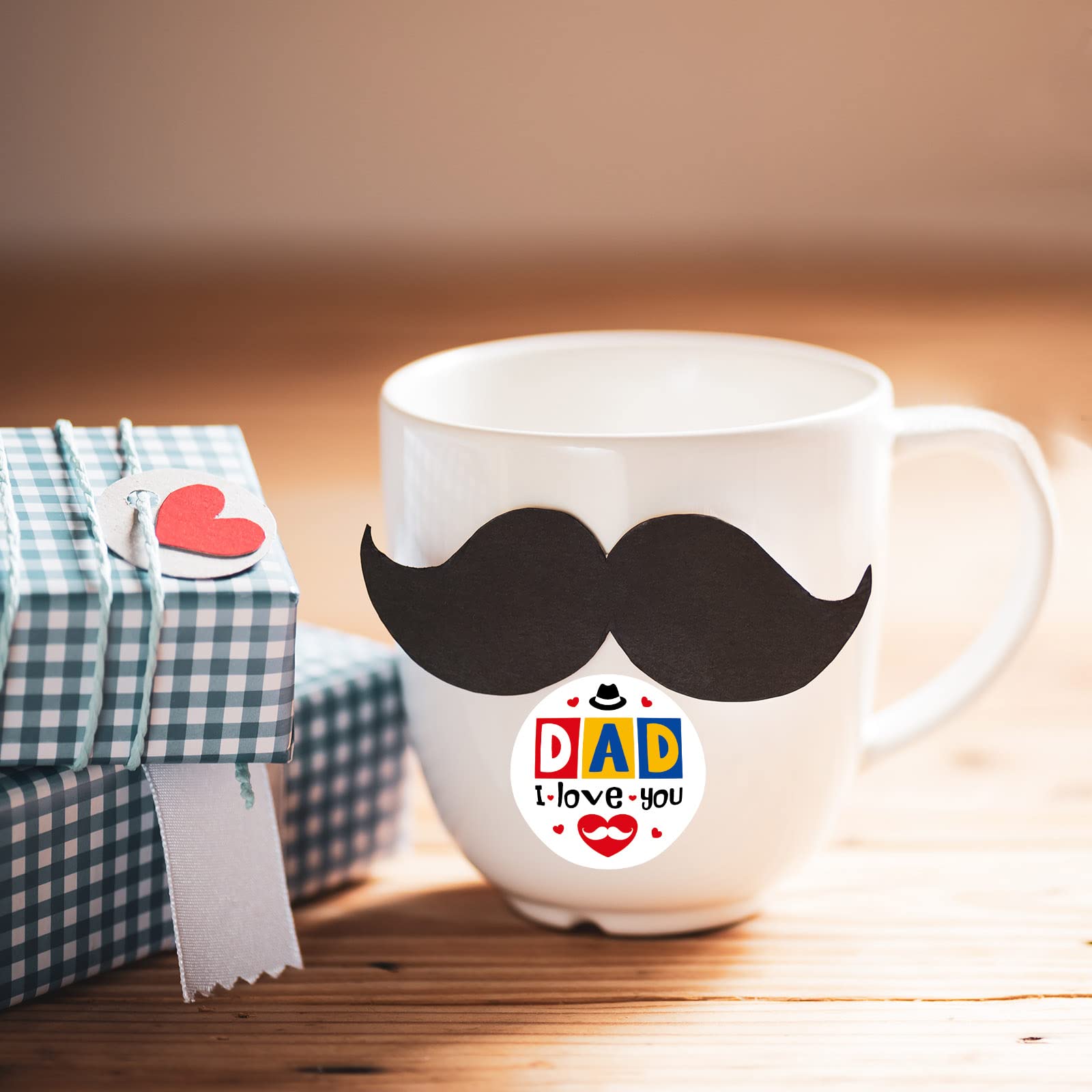 Happy Fathers Day Stickers 500 Pcs 1.5 Inches Dad Round Sticker Labels Roll for Greeting Cards Envelopes Seals Cookies Box Wrapping Decorations Father’s Day Party Decor Favor Supplies - Image 5