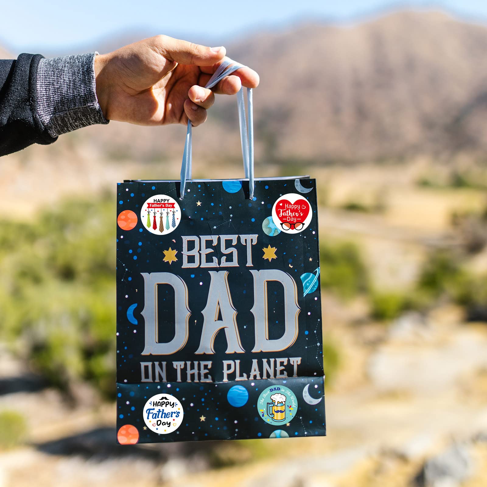 Happy Fathers Day Stickers 500 Pcs 1.5 Inches Dad Round Sticker Labels Roll for Greeting Cards Envelopes Seals Cookies Box Wrapping Decorations Father’s Day Party Decor Favor Supplies - Image 7