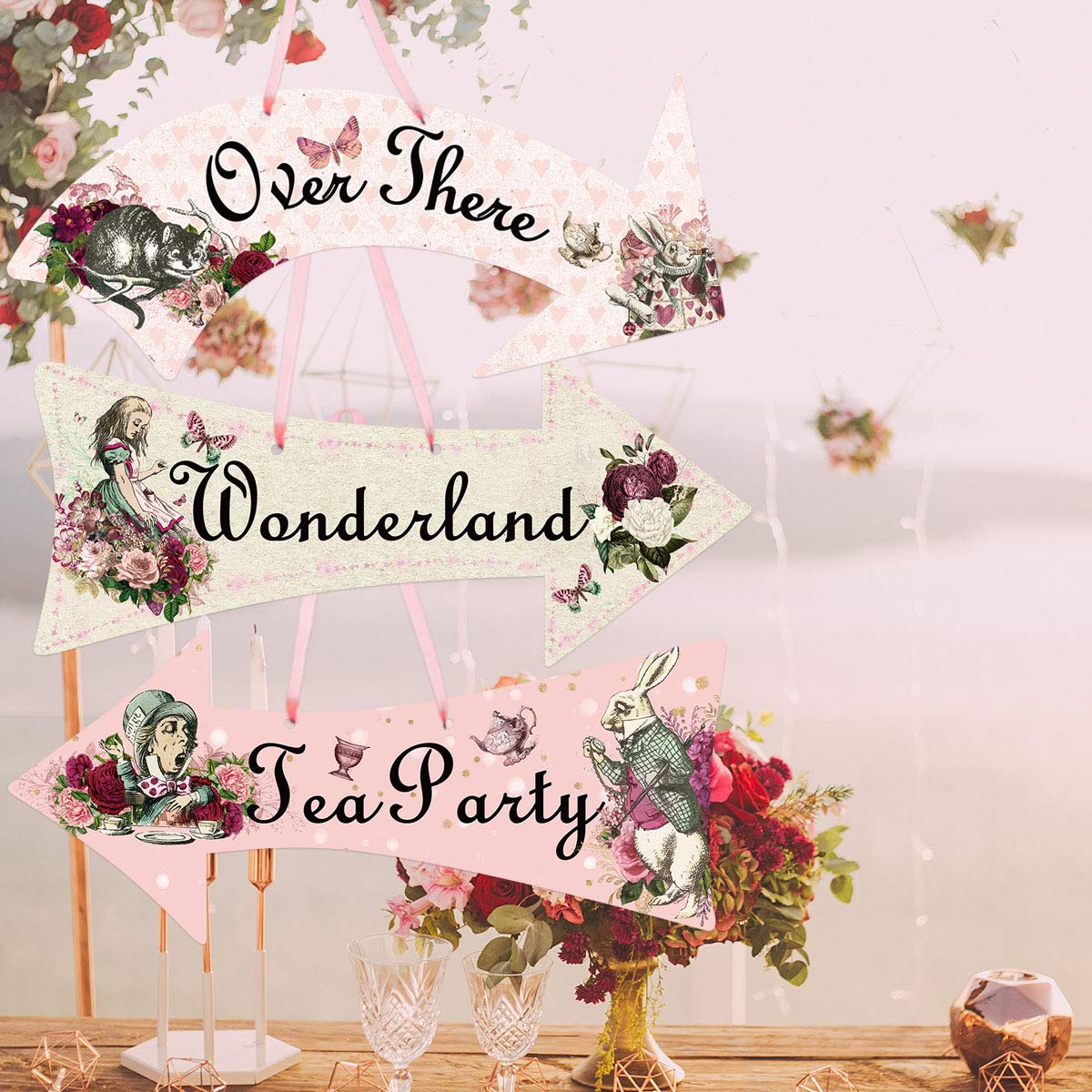 Truly Alice Arrow Hanging Signs Cutouts for Tea Party Decoration 10 Pcs - Image 7